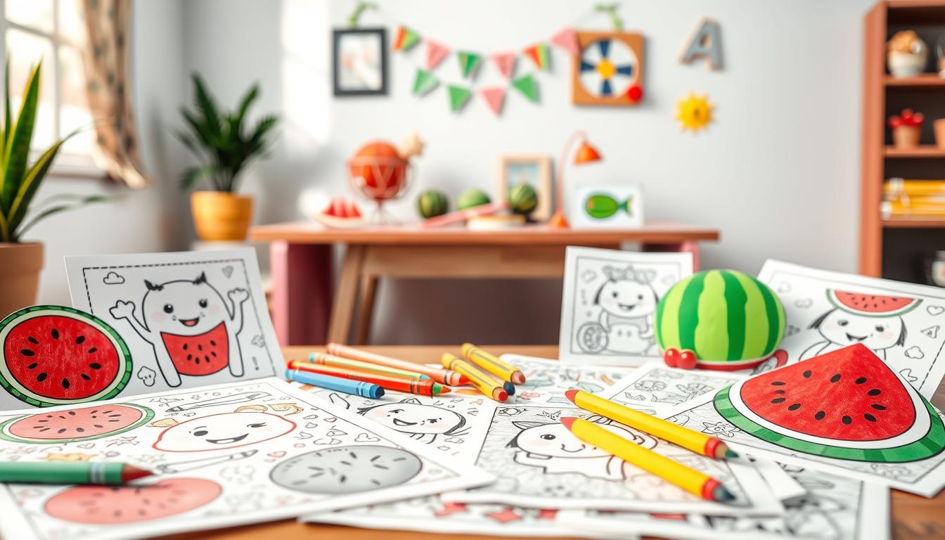 スイカゲーム 塗り絵